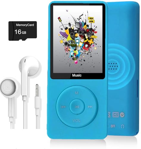 Image of MP3 Player, Music Player with 16GB Micro SD Card, Build-in Speaker /Photo /Video Play /FM Radio /Voice Recorder /E-Book Reader, Supports up to 128GB