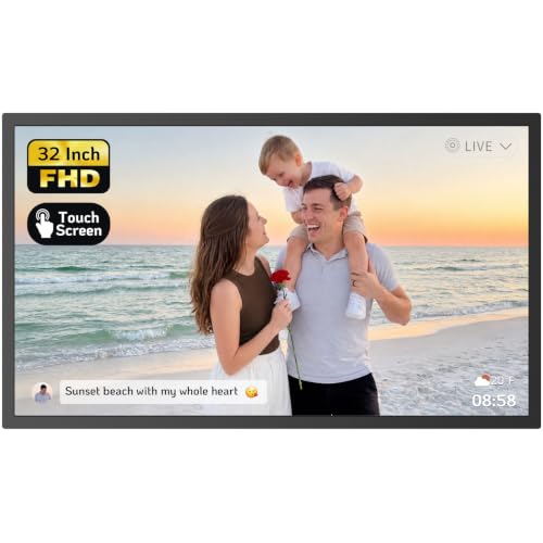 Image of NexFoto 32 Inch Touchscreen Large Digital Picture Frame, 64GB Electronic Photo Frame FHD WiFi, Add Photos from Google Photos, Share Videos via APP /USB, Send Greeting, Gifts for Housewarming /Mom, Black