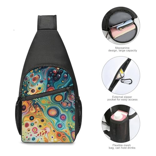Mochila sling colorida pequeña para hombro y pecho miniatura 4