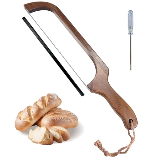 Bread Knife for Homemade Bread, 16' Sourdough Slicer, Bow Saw Cutter Knives with Blades for Easy...