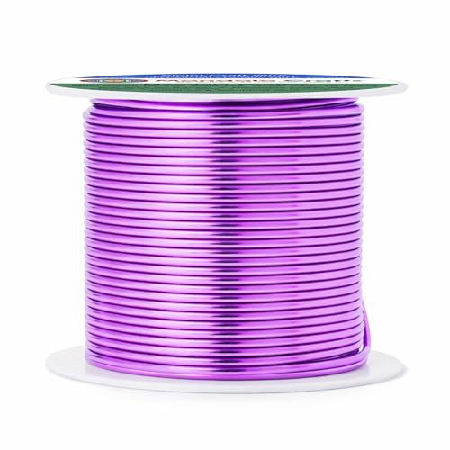 Image of Mandala Crafts 16 Gauge Violet Anodized Aluminum Craft Wire, 100 FT | Colored, Flexible, Bendable, for Bonsai, Armature, Sculpting, Wire Wrapping, Jewelry Making, Weather & Tarnish Resistant