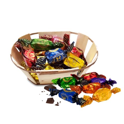 LAPASION - Frutas de Aragón con chocolate | Frutas cubiertas con chocolate | cestas para regalar | Surtidos de Chocolates |fruta confitada | 250g x 2 cestos