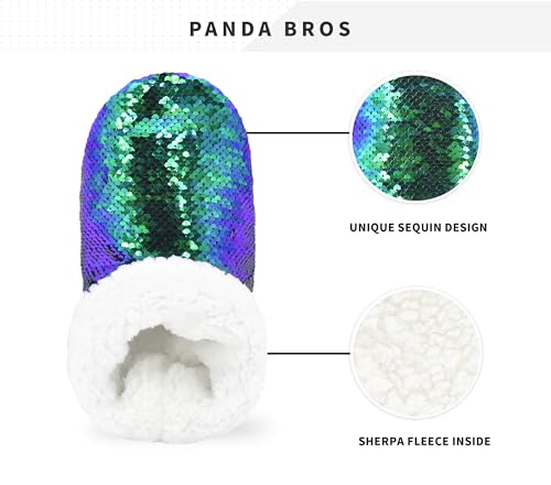 Image of Panda Bros Womens Ballerina Sequin Slippers, Bling House Slippers With Grippers