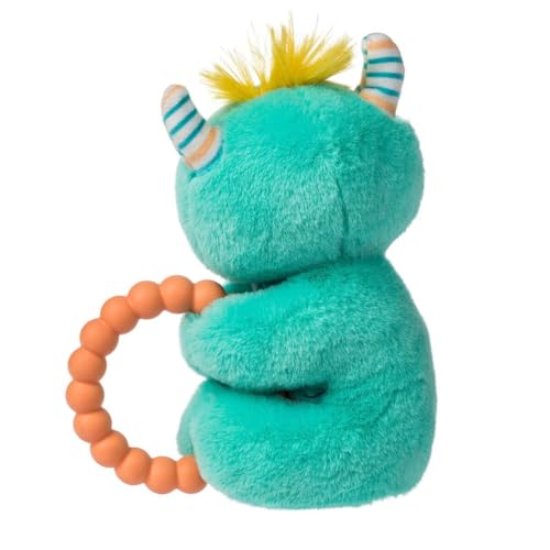 Image of Mary Meyer Soft Baby Rattle with Soothing Teether Ring, 6-Inches, Mookie Monster
