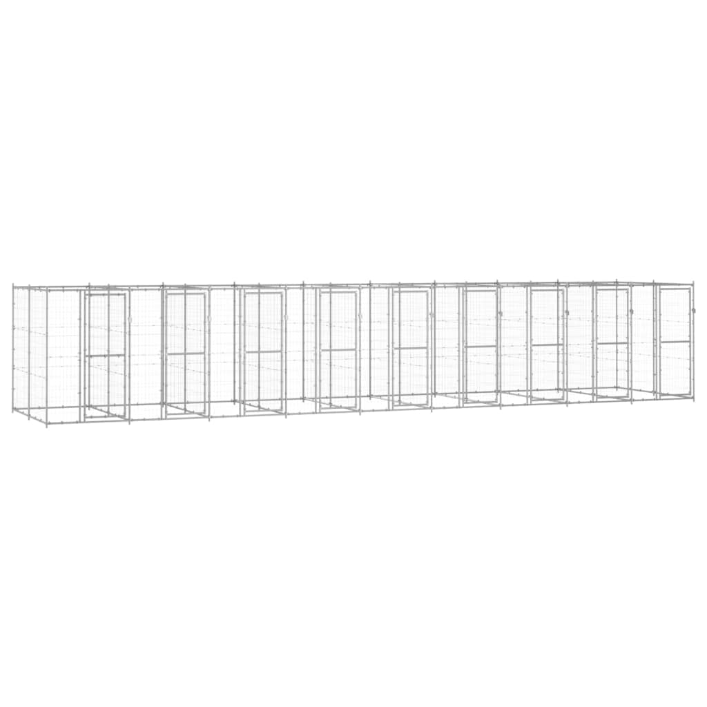 Perrera para perros de acero galvanizado de 21,78 m², plegable y ampliable con puerta con cierre, protección segura y zona de juegos para cachorros y perros en el jardín o patio