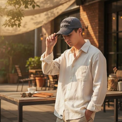 Image of Men's Cotton Baseball Cap, Adjustable Back Closure, Unisex, Casual Style, for Outdoor Lifestyle