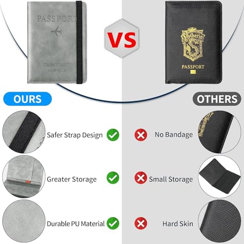 Image of CETLO Premium Passport Holder & Travel Wallet - RFID Blocking PU Leather Passport Cover & Document Organizer for Men & Women