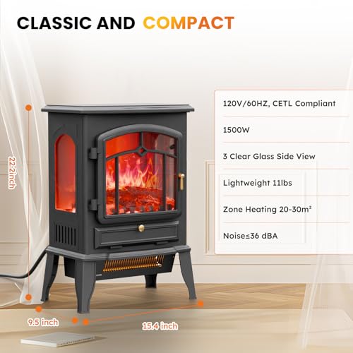 Vexon YH-20-3D Electric Fireplace Heater,1000W/1500W Electric Infrared Quartz Fireplace thumb #4