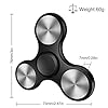 VOFOLEN Fidget Spinner Giocattoli Metallo Cuscinetto in Acciaio Inossidabile 4-8 Minuti ad Alta Velocità Trottola EDC ADHD Anti-stress Autismo Fidget Toys per Bambini Nero #1