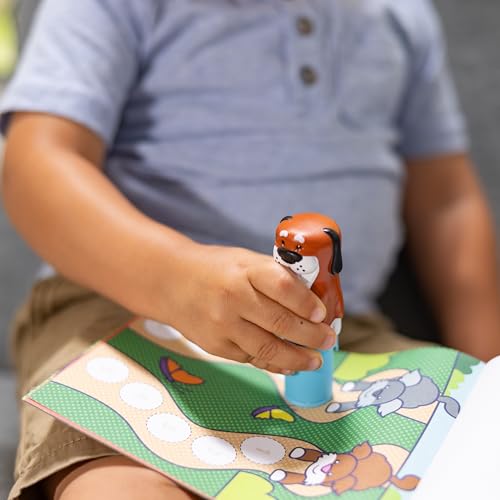 Melissa & Doug Sticker WOW!™ 24-Page Activity Pad and Sticker Stamper, 300 Stickers, Arts and Crafts Toy Collectible Character – Dog Creative Play Travel Toy for Girls and Boys 3+ - FSC Certified
