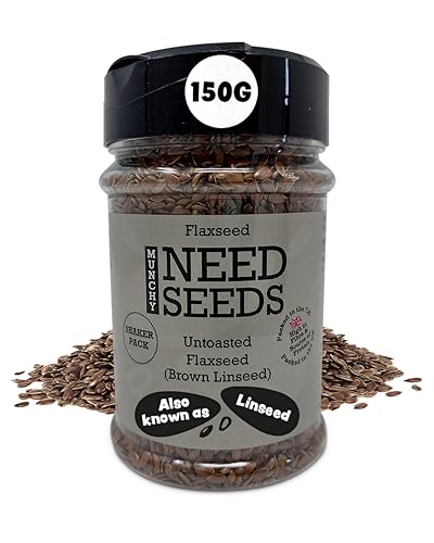Flax Seeds 150g Shaker High in Omega-3 & Fiber Supports Digestion & Heart Health Vegan & Gluten-Free Easy to Sprinkle on Smoothies Oatmeal & Salads Munchy Seeds Need Seeds