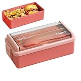 Lonchera Bento para adultos, 1,389.1 g, a prueba de fugas, ecológica, apilable, para preparación de comidas para cenar, trabajo, picnic (rosa-2)