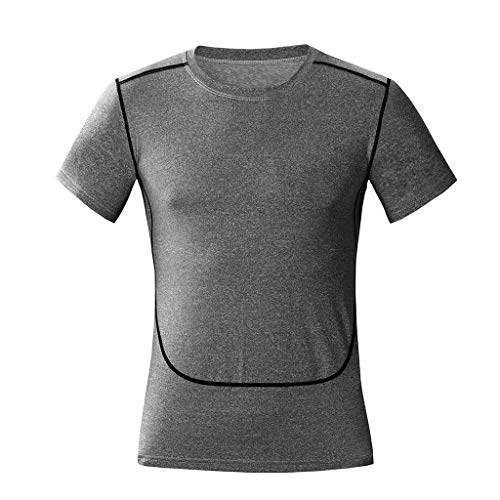 Preisvergleich Produktbild serliyKompressionsshirt Herren, Sportshirt Laufshirt Kurzarm Funktionsshirt Atmungsaktiv Kurzarmshirt Sports Shirt Trainingsshirt fürMänner
