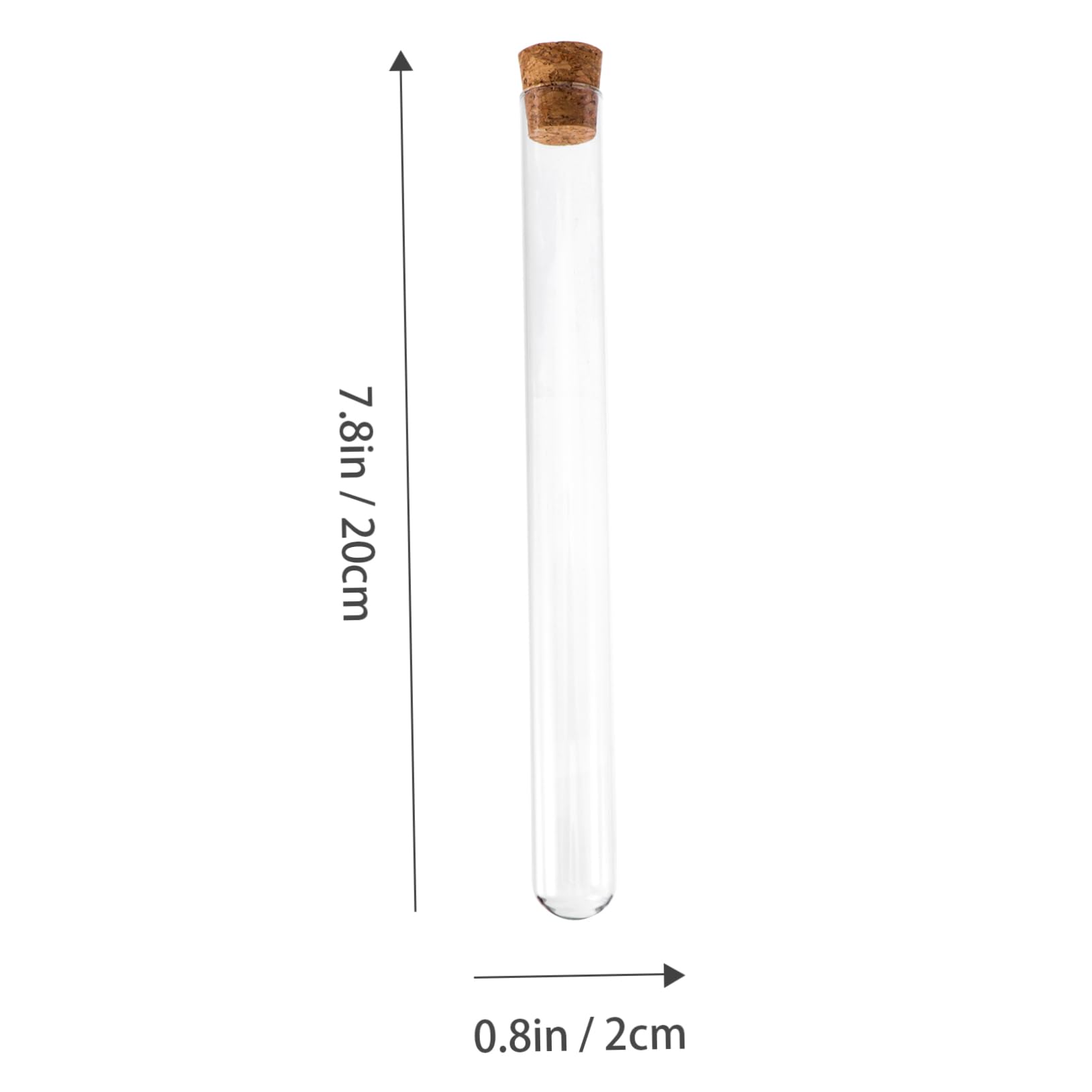 Ciieeo 4Pcs Transparent Glass Test Tubes with Cork Stoppers Flat Round Bottom Bottles for School Experiments Liquid Storage Crafts and