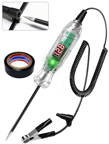 Automotive Test Light w/Electrical Insulating Tap, 3-70V Digital LED Voltage Tester, Auto Circuit Tester with Voltmeter, Dual Polarity Indicator and Stainless,Bidirectional Electrical Voltage Test Pen