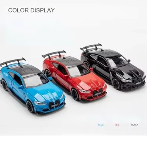 Image of Alokik Enterprise 1:32 M4 Coupe Die-cast Metal Pull Back Car with 2 Openable Doors with Lights and Sound Toy Decoration, Showpiece Car Best Gift Toys for Kids 【Black】