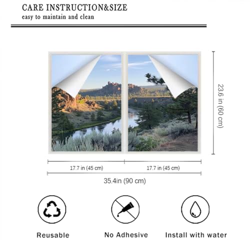 Película adhesiva para ventana con diseño de vidriera 2 piezas miniatura 2