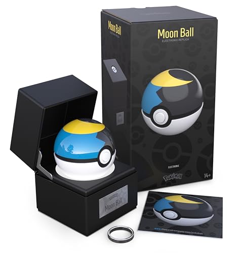 The Wand Company Réplica original de Poké Ball: réplica auténtica, realista, electrónica, fundida a presión con características de luz de vitrina. Con licencia oficial de Pokémon
