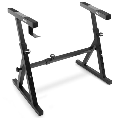Support de Clavier Pliable Robuste – Design en Z renforcé Robuste avec Largeur et Hauteur réglables, Bras rembourrés en Mousse, Support de Piano numérique, Convient aux Pianos électriques de 54 à 88
