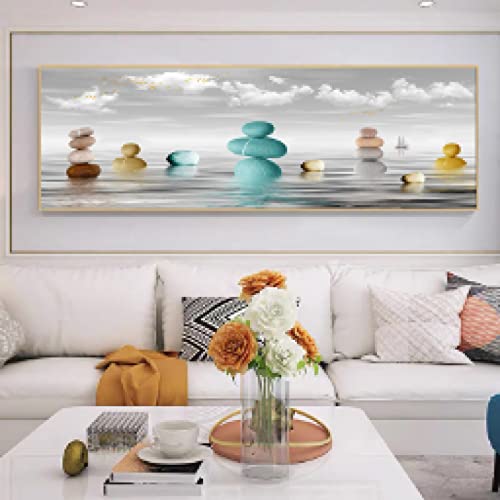 Toile paysage mer abstrait à impression haute définition et couleurs vives