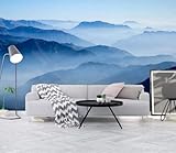 XLMING Tridimensional Azul Tinta China Picos Montañosos Arte 3D Papel Pintado Lujo Casa Sala Decoración Estar Comedor Sofá Dormitorio TV Fondo de Pared-200cm×140cm