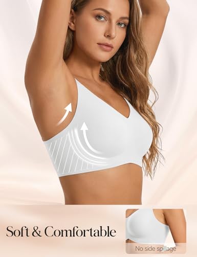 LUCKMEEY Jelly Wireless Bras for Women Push Up Plunge Supportive Seamless... - Image 3