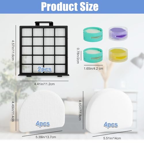 Image of Alrens AZ4002 Replacement Filter and Odor Kit for Shark POWERDETECT Upright Vacuum Cleaner AZ4002 AZ4000 AZ4002W, Inlcudes 2 Filters + 4 Foam & Felt Kit + 4 Odor Neutralizer