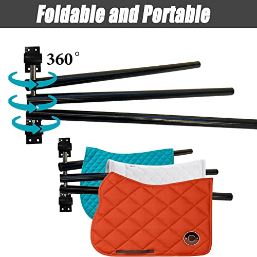 Wgohose 2 Pcs Black Saddle Pad Rack With 3 Swinging Blanket Bars For Equestrian Storage #TOP26