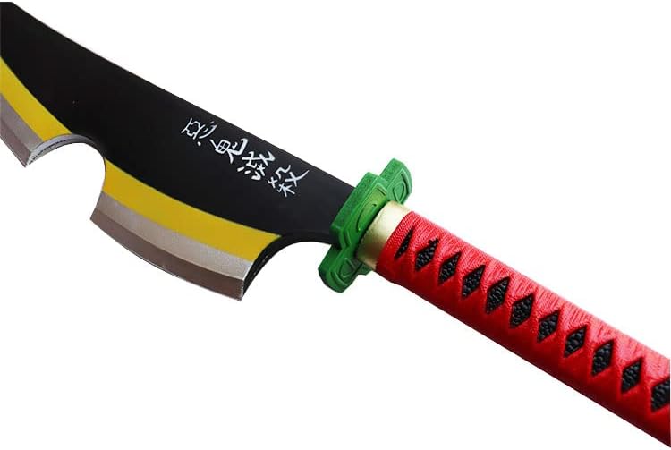 Miniatura 3 de Espada de anime para cosplay de 31 pulgadas, hoja Samurai Tengen Uzui de espuma de fantasía, Katana Demonio Tanjiro para Halloween, versión corta