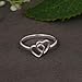 PANOPLY 925 Sterling Silver Double Heart Rings, Handmade Ring for Women, Best Friends, Ring for Daughter from Mom, Valentines Day, Love & Anniversary Gift (Silver, 11)