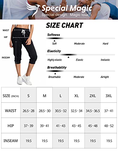 Specialmagic Women'S Capri Sweatpants 3/4 Cropped Jogger French Terry Running Pants Lounge Loose Fit With Side Pockets Ivory White L thumb #5