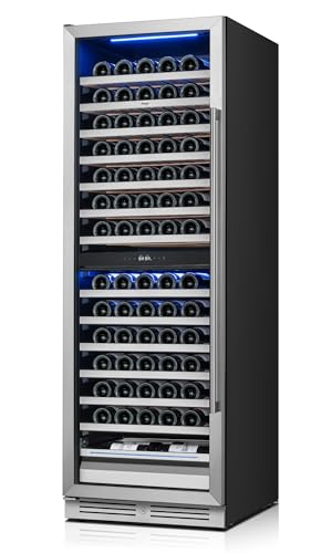Image of Yeego 24 Inch Dual Zone Wine Fridge, 154 Bottle Wine Cooler, Left-Hinged