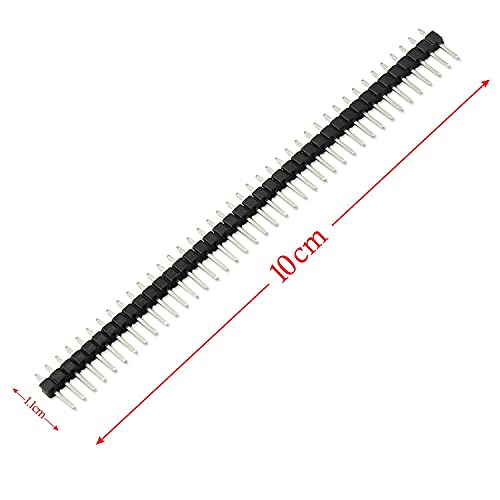 OCR 20PCS Pin Header, 2.54mm 40Pin Male and Female Header Pins Breakaway PCB Board Connector Single Row Pin Headers Strip for Arduino Shield