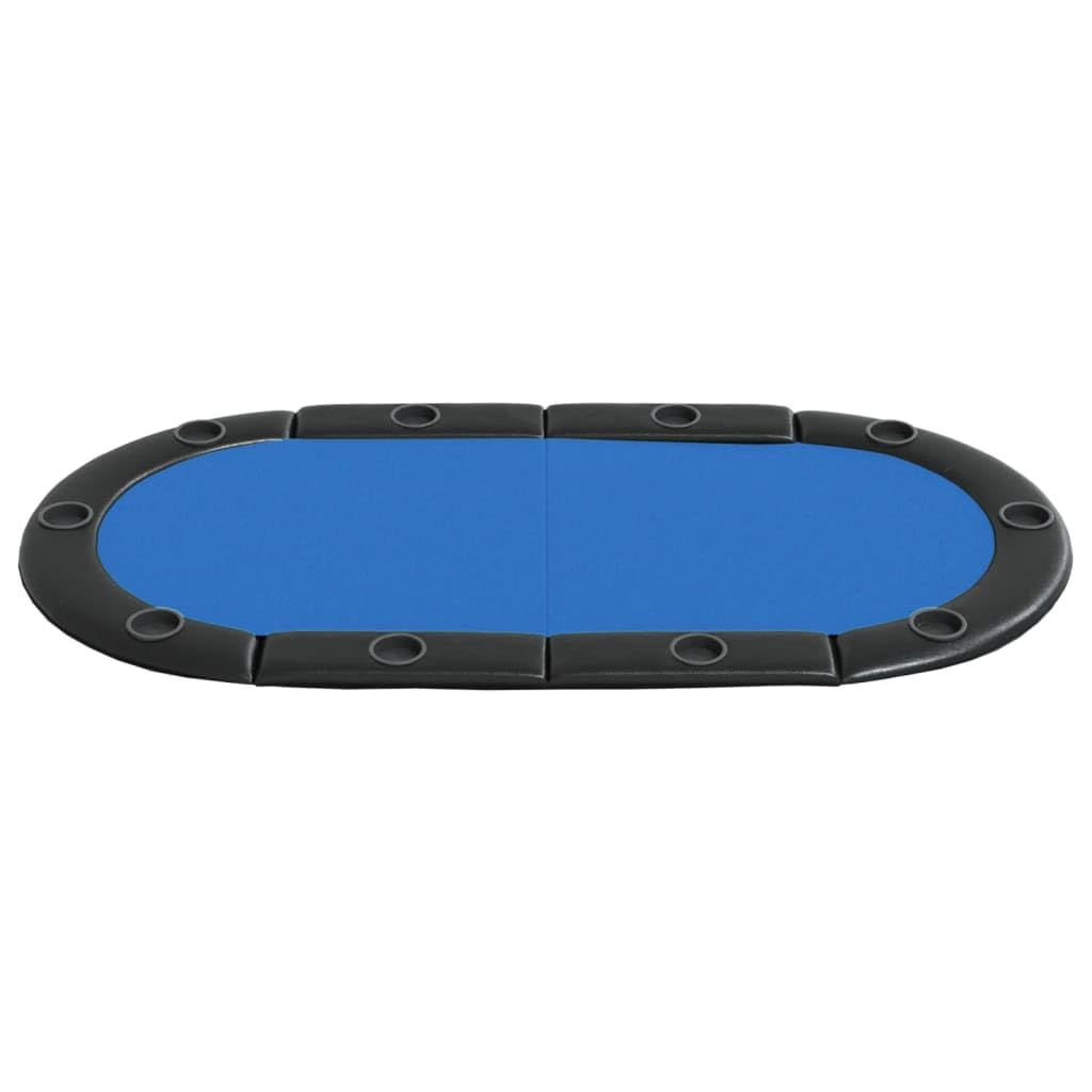 Piano Tavolo da Poker Pieghevole 10 Giocatori Blu 208x106x3 cm (16,6 kg)-Mobili
