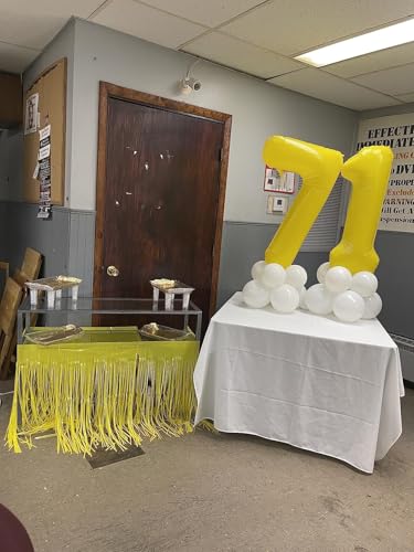 Image of 7 Balloon Numbers Birthday Decorations, 40In Yellow Balloons for Men Women | Eye-catching Appearance, Perfect Decorative Centerpieces, Convenient Self-sealing Structure, Widely for Various Occasions