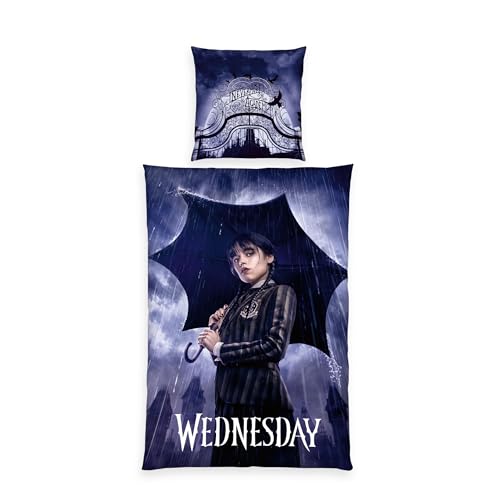 Herding Wednesday Bed Linen, Pillowcase Approx. 80 x 80 cm, Duvet Cover Approx. 135 x 200 cm, with Branded Zip
