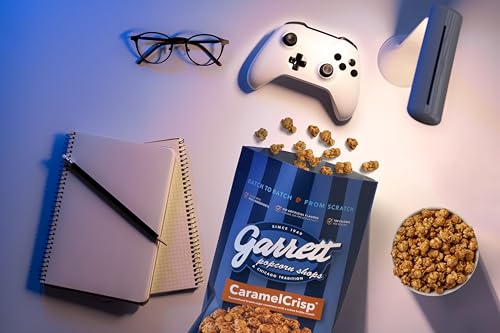 Garrett Popcorn Shops Garrett Popcorn CaramelCrisp, 7.5oz, 4 Bags,​ Caramel Gourmet Popcorn, Gluten Free, Sweet Snack, Popped Popcorn Bags