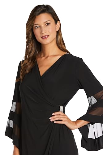 Image of R&M Richards Women's Sheer Allure Wrap Dress