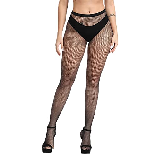 Image of GRAEEN Fishnet Stockings High Waist Tights Pantyhose Black Fishnet Tights Stockings for Women