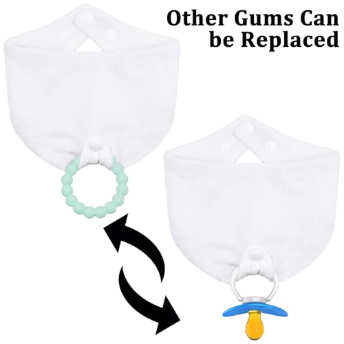 Baby 3-Piece Drool Towel and 2-Piece Teething Kit, 100% Cotton, Including Detachable Snap Fasteners, Soft and Skin Friendly4