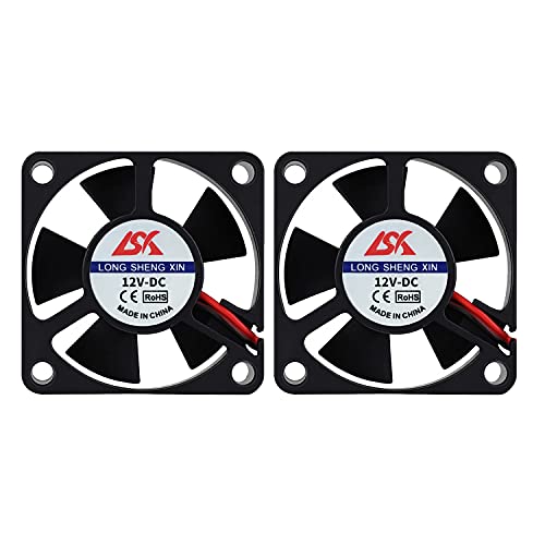 HAWKUNG 2 Pièces 3D Imprimante Ventilateur de Refroidissement Extrudeuse Accessoire 3010 30 x 30 x 10 mm DC 2 Pin Connecteur 12V Portant Silencieux Sans Radiateur Refroidisseur Ventilateur, Noir