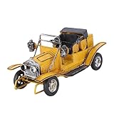 Cabilock 1stück Vintage Wrought Iron Car Model Metallauto Deko Für Zuhause Gelbes Sammlerstück Nostalgisches Design Für Bar Shop Und Heimdekoration