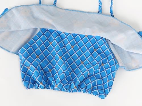 Image of Jurebecia Toddler Girls Princess Swimsuit Princess Bathing Suit Bikini Swimwear Kids Ruffle Tankini Summer Beach Pool Party Size 4t Blue
