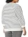 Amazon Essentials Women's French Terry Fleece Crewneck Sweatshirt with Sleeve Detail, Black White Stripe, X-Large