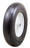 Marathon 4.80/4.00-8' Flat Free Tire on Wheel, 3' Hub, 5/8' Bearings, Ribbed Tread