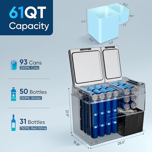 Feelfunn 61QT Dual Zone Car Fridge