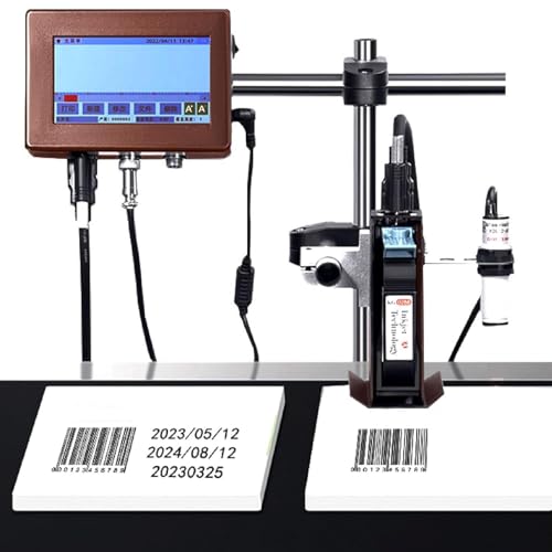 XNZJHPP Codificador de inyección de Tinta en línea 12.7 mm/25.4 mm, máquina de codificación por inyección de Tinta automática, con Pantalla táctil, Impresora de Etiquetas Comercial (12.7MM)