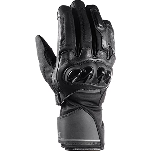 FLM Motorradhandschuhe lang Motorrad Handschuh Torque WP Leder/Textilhandschuh lang schwarz 9, Herren, Sportler, Ganzjährig