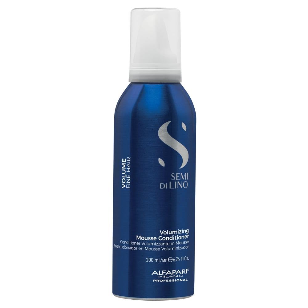 Alfaparf Milano| Semi di Lino Volume | Volumizing Mousse Conditioner - Conditioner volumizzante e corporizzante per capelli fini, 200ml