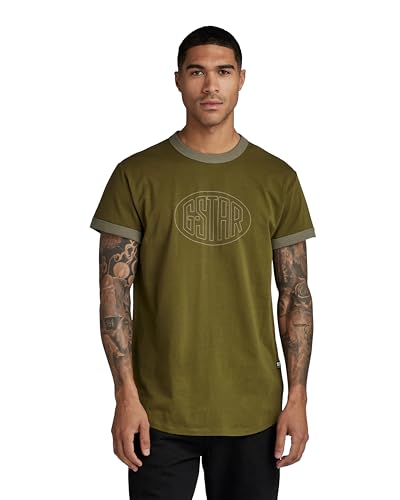 G-Star Raw Camiseta Lash Graphic Ringer Para Hombre, Verde Dark Olive D23900-336-C744 , Xs G-Star Raw Camiseta Lash Graphic Ringer Para Hombre, Verde Dark Olive D23900-336-C744 , Xs